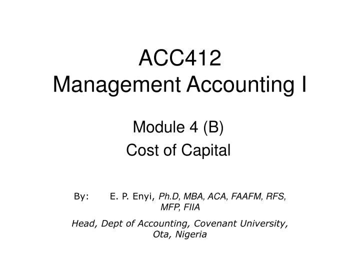 acc412 management accounting i