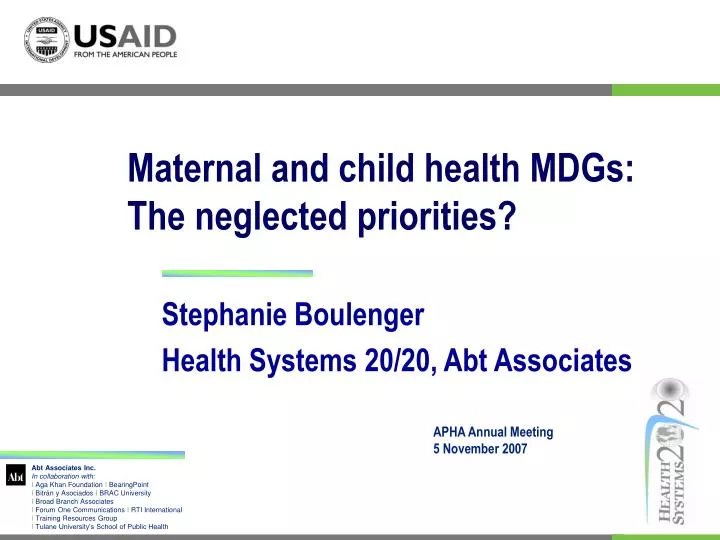 maternal and child health mdgs the neglected priorities