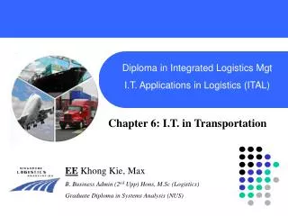 Diploma in Integrated Logistics Mgt I.T. Applications in Logistics (ITAL)