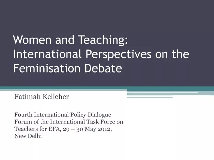women and teaching international perspectives on the feminisation debate