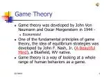 Game Theory - slide 1