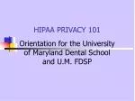 HIPAA PRIVACY 101 - slide 1