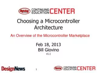 Choosing a Microcontroller Architecture