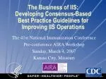 The Business of IIS: Developing Consensus-Based Best Practice Guidelines for Improving IIS Operations