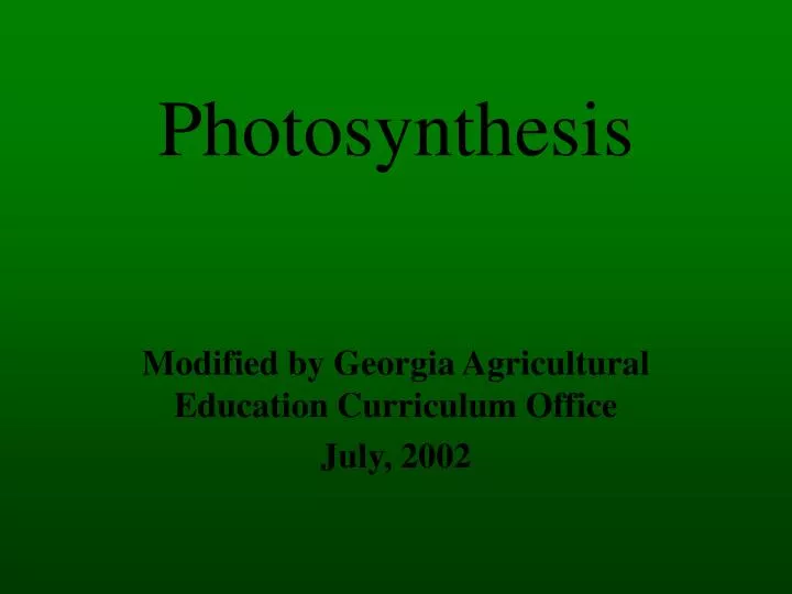 photosynthesis