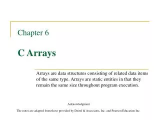 Chapter 6 C Arrays