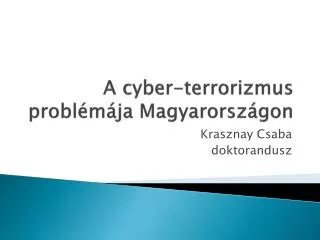 A cyber-terrorizmus problémája Magyarországon