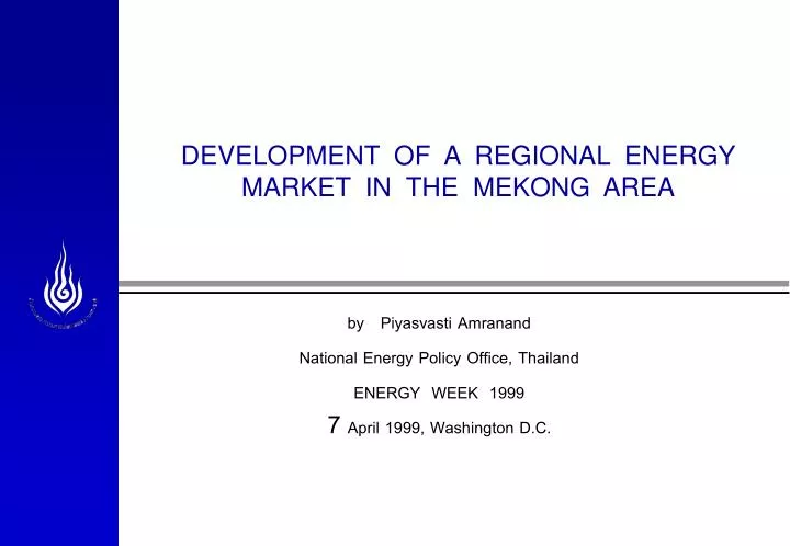 development of a regional energy market in the mekong area