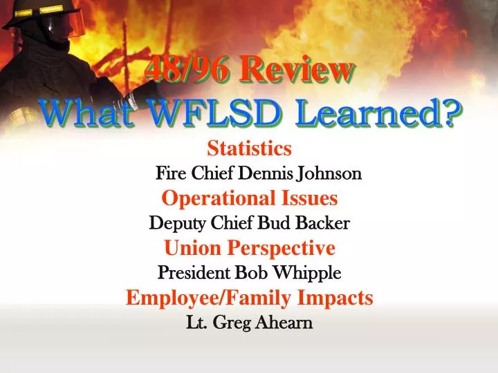 48 96 review what wflsd learned