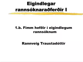 Eigindlegar rannsóknaraðferðir I