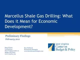 Marcellus Shale Gas Drilling: What Does it Mean for Economic Development?