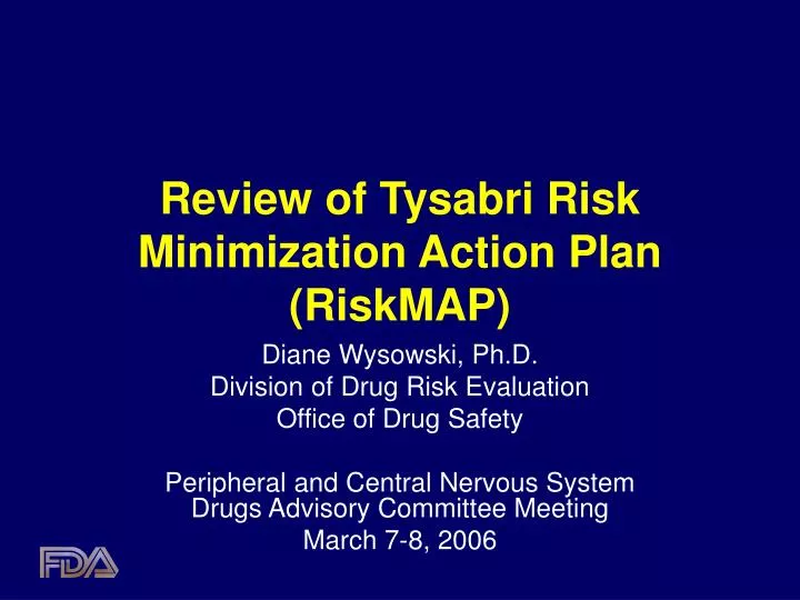 review of tysabri risk minimization action plan riskmap