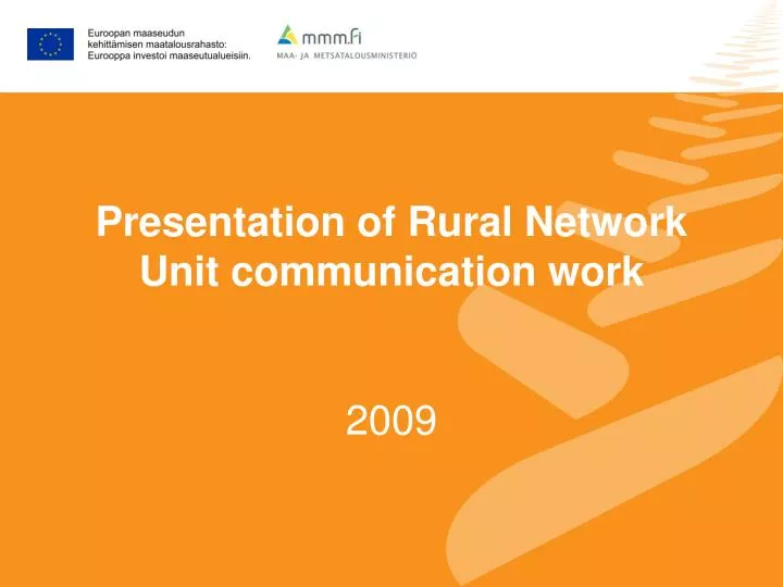 presentation of rural network unit communication work 2009
