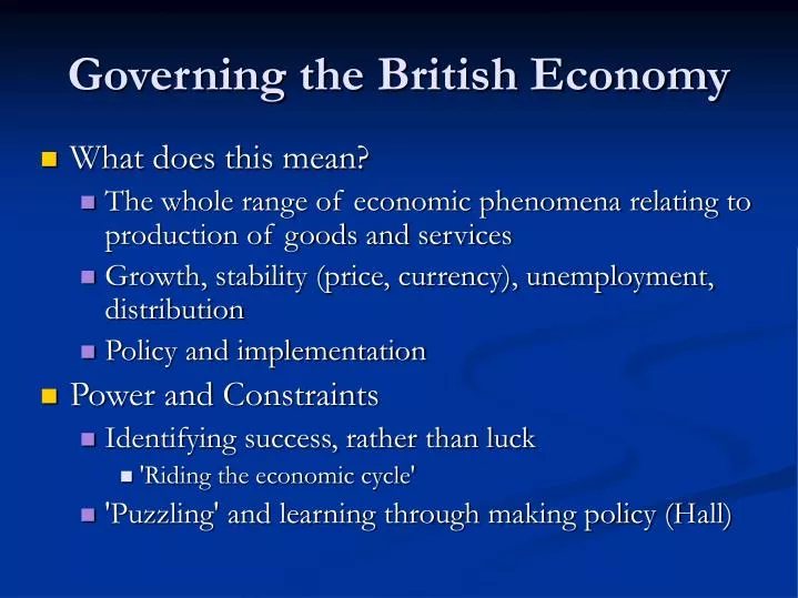 governing the british economy