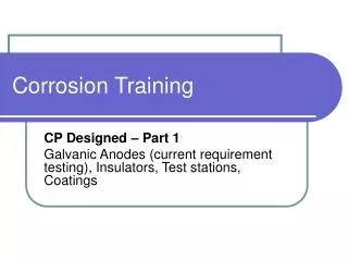 Corrosion Training