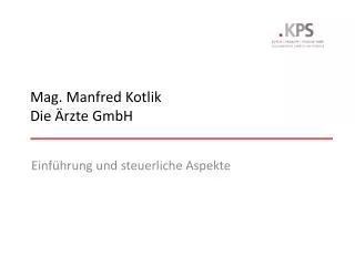 mag manfred kotlik die rzte gmbh
