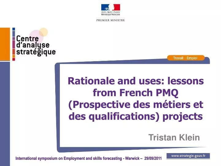 rationale and uses lessons from french pmq prospective des m tiers et des qualifications projects