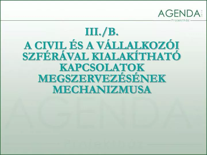 iii b a civil s a v llalkoz i szf r val kialak that kapcsolatok megszervez s nek mechanizmusa