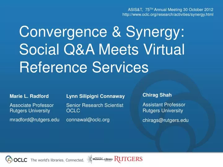 convergence synergy social q a meets virtual reference services