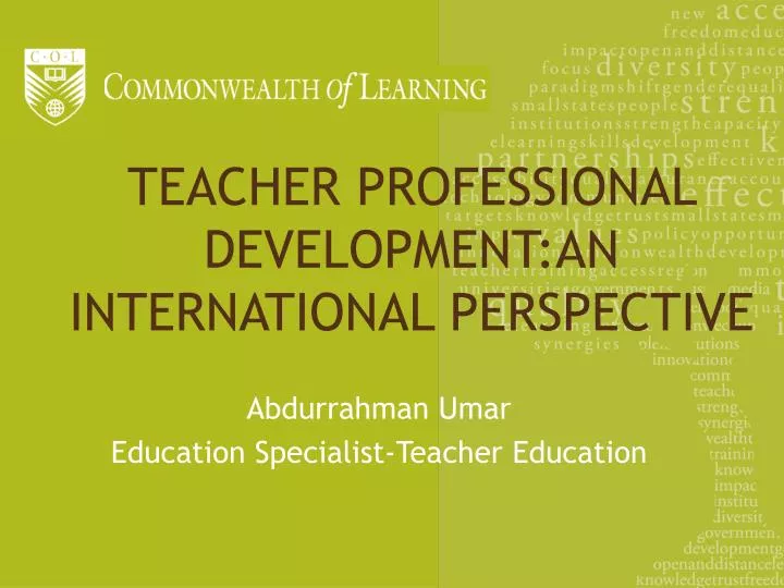 teacher professional development an international perspective