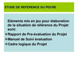 etude de reference du pdcre