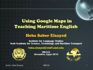 Using Google Maps in Teaching Maritime English