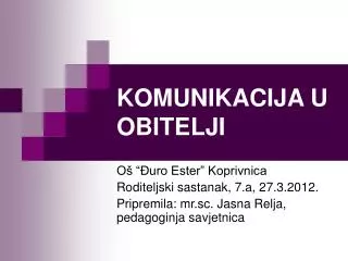 komunikacija u obitelji