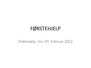 f rstehjelp