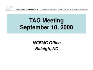 TAG Meeting September 18, 2008