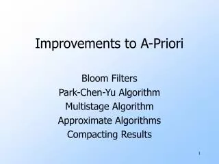 Improvements to A-Priori