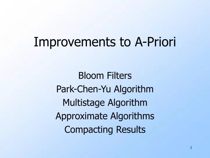 improvements to a priori