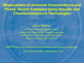 Measurement of Ammonia Concentrations and Fluxes: Recent Examples Using Denuder and Chemiluminescence Technologies
