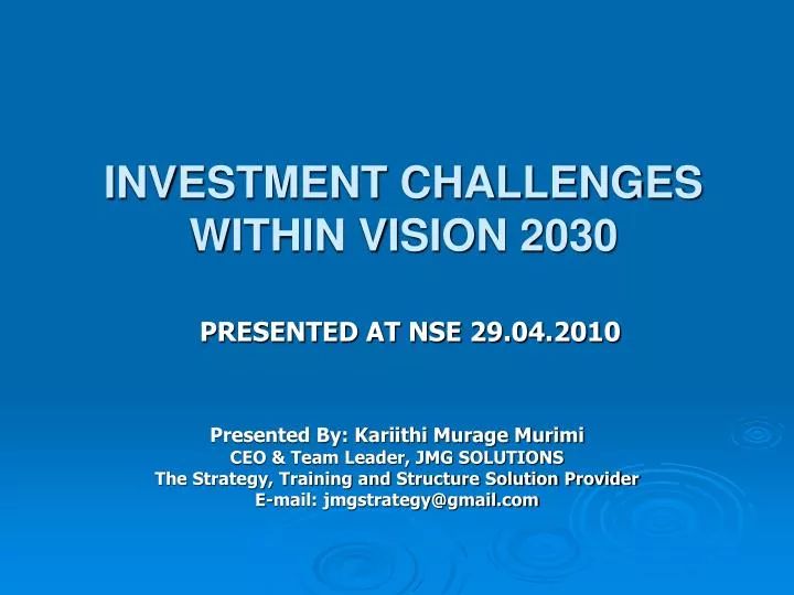 investment challenges within vision 2030