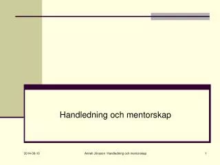handledning och mentorskap