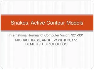 Snakes: Active Contour Models
