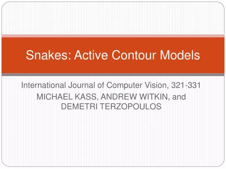 snakes active contour models