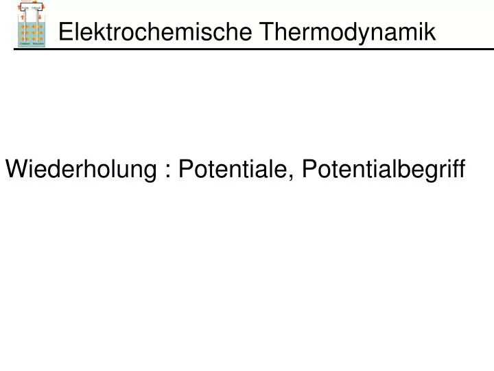 elektrochemische thermodynamik