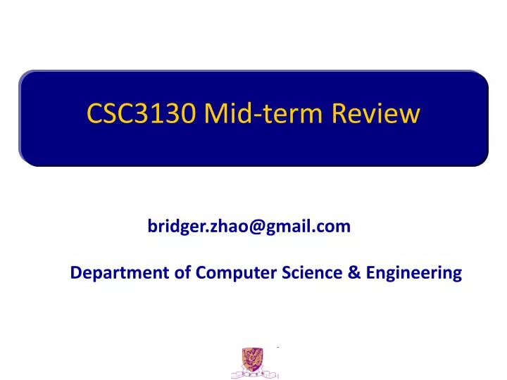 csc3130 mid term review