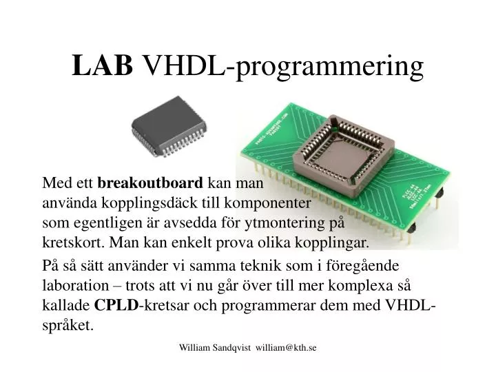lab vhdl programmering