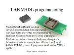 LAB VHDL-programmering - slide 1