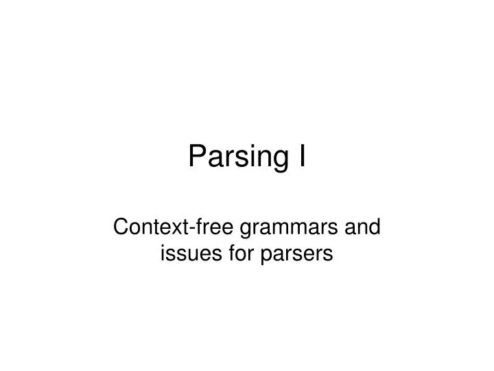 parsing i