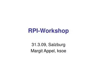 RPI-Workshop