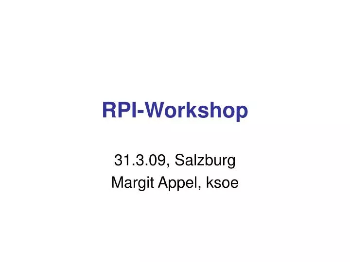 rpi workshop