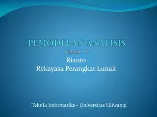 pemodelan analisis kuliah 5