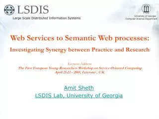 Amit Sheth LSDIS Lab, University of Georgia