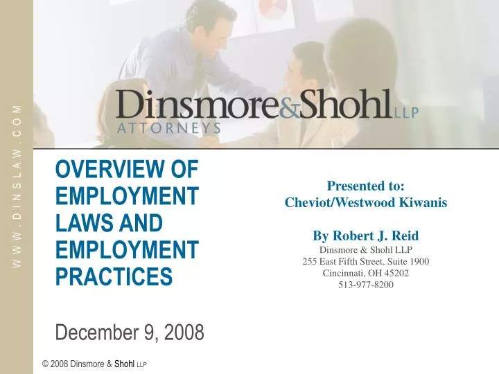 overview of employment laws and employment practices december 9 2008