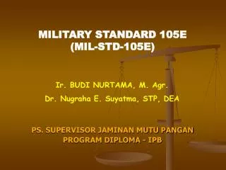 MILITARY STANDARD 105E (MIL-STD-105E)