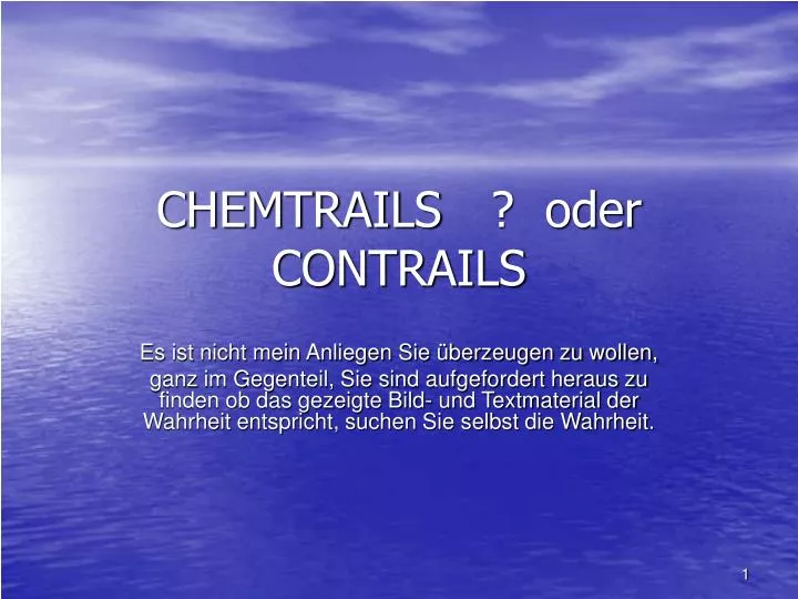 chemtrails oder contrails