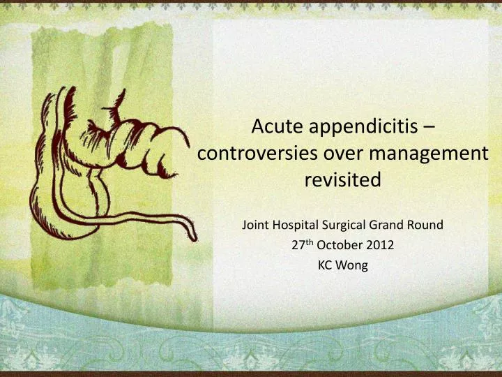 acute appendicitis controversies over management revisited