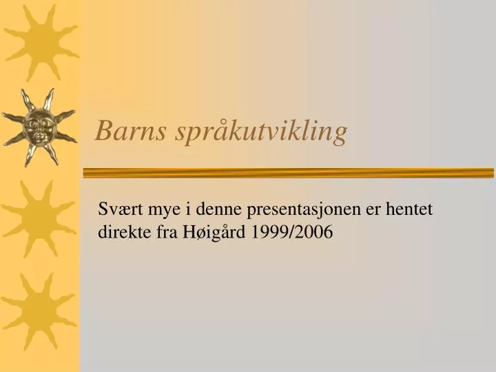 barns spr kutvikling